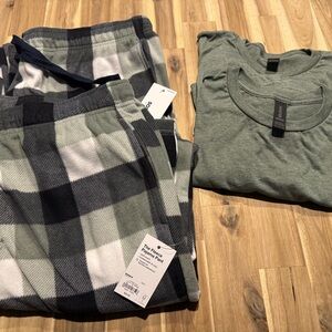 Plaid Lounge Set for Men - Green and Black